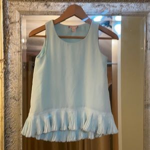 Ruby and bloom crepe like top with pleated border